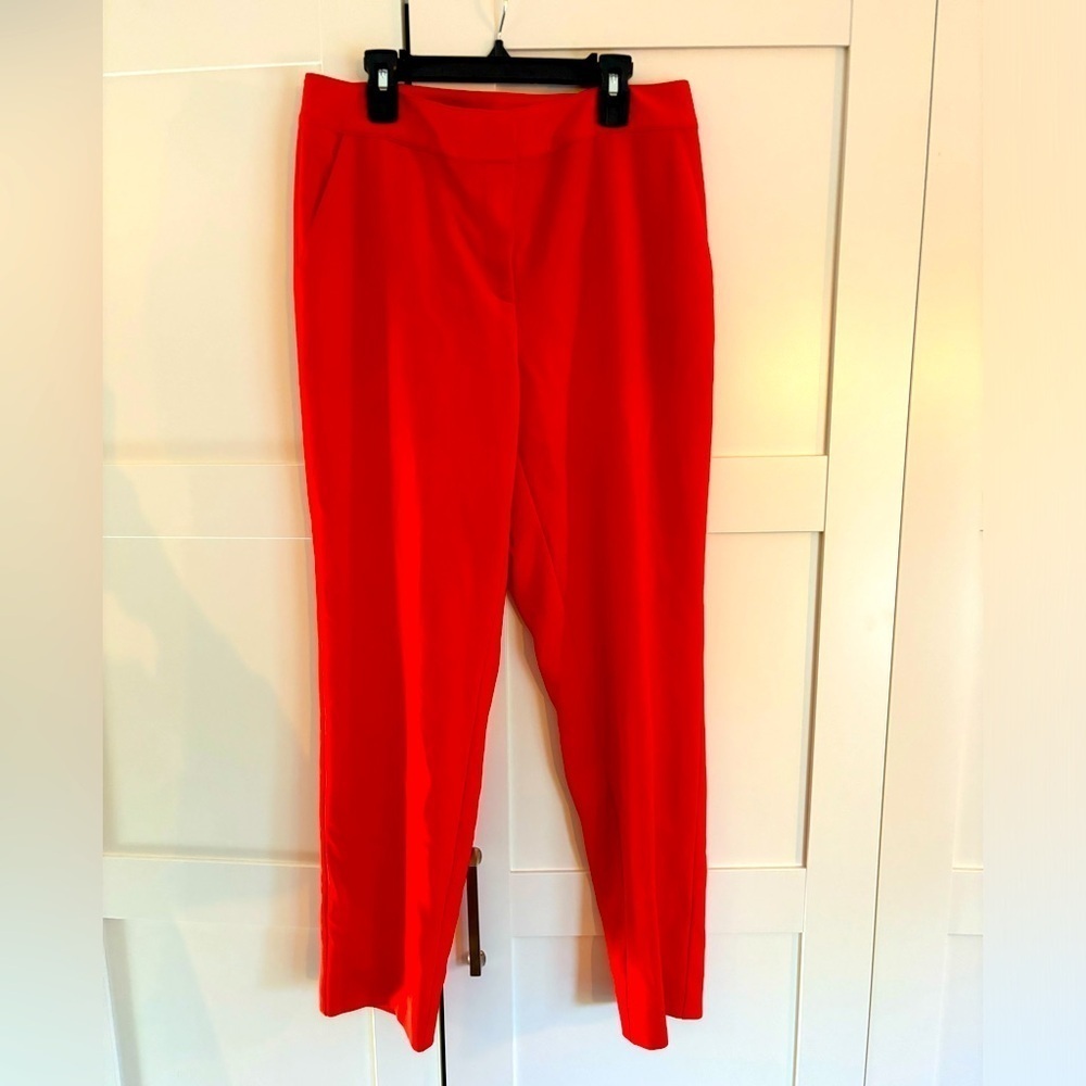 St. John Crepe Dress Pants in Beautiful Bright Orangey Red Size 6